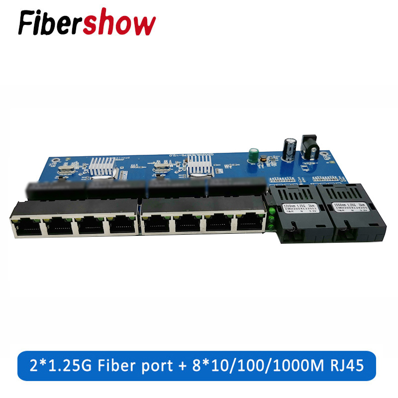 Ethernet Switch 8 Port - Gigabit Ethernet anahtarı Fiber optik medya