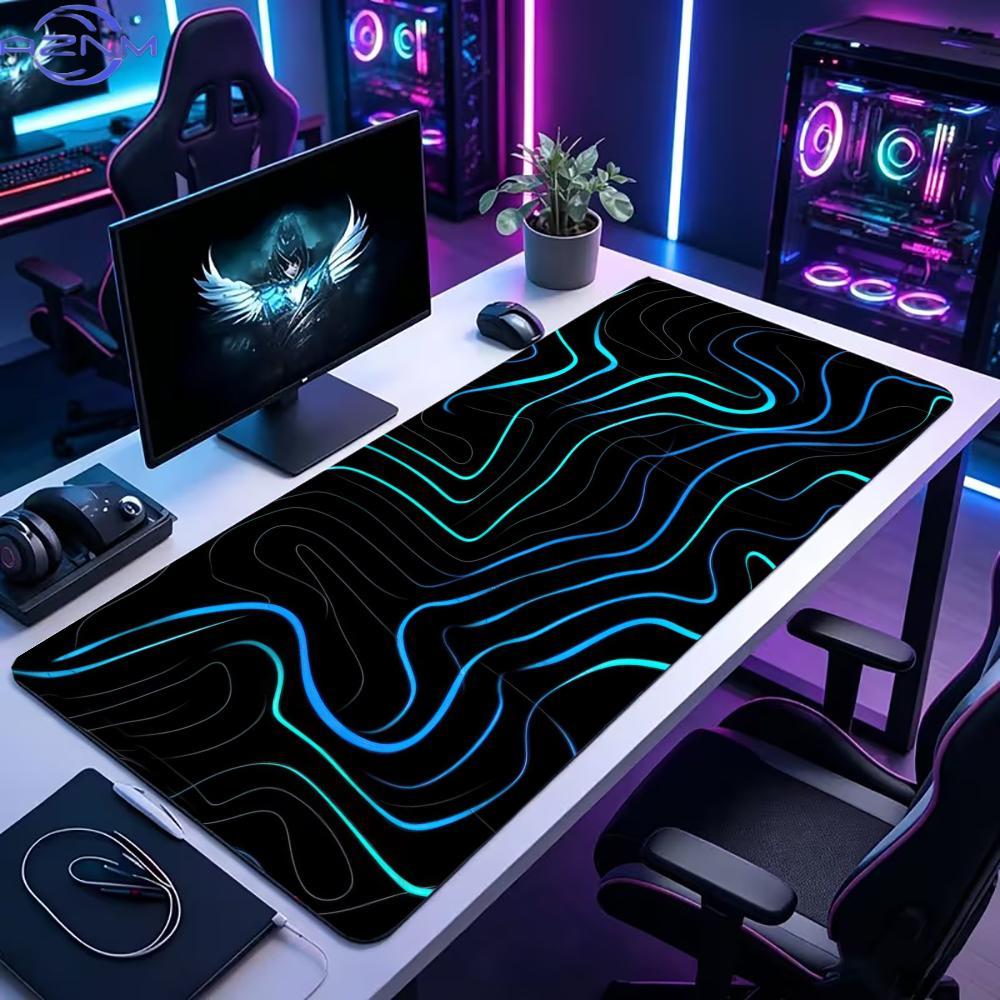 Office Tech Background - Büyük XXL Oyuncu Mouse Pad'i Masa