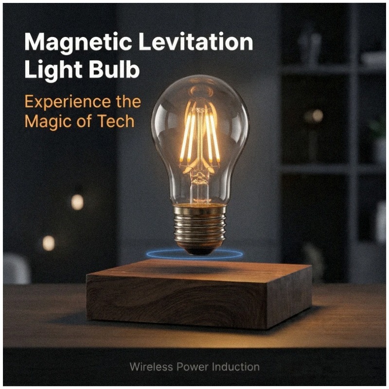 Home Office Tech Gadgets - Manyetik Levitasyonlu Kablosuz LED Ampul Masa