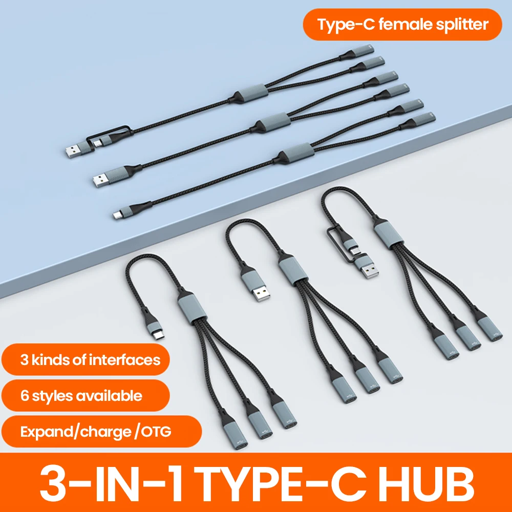 Multi Port Usb Hub - 3'ü 1 arada Tip C Hub