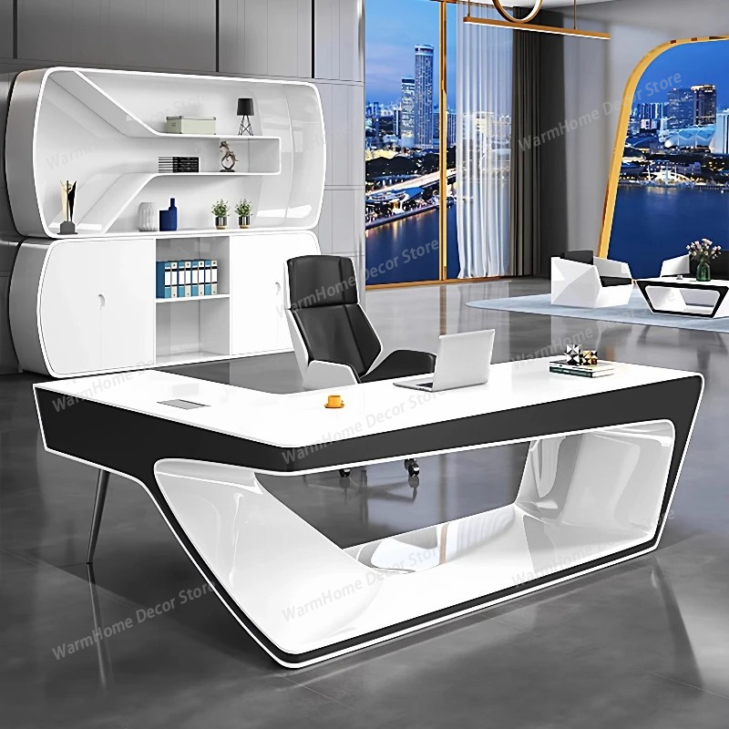 Tech Office Vibe - Modern Minimalist L Şekilli Tasarım Fütüristik
