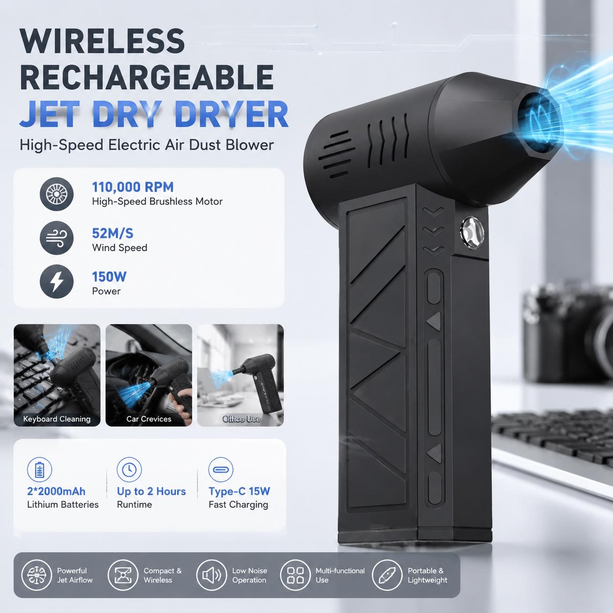 110000 RPM Elektrikli Hava Üfl - Office Tech Essentials incelemesi ve fiyatı